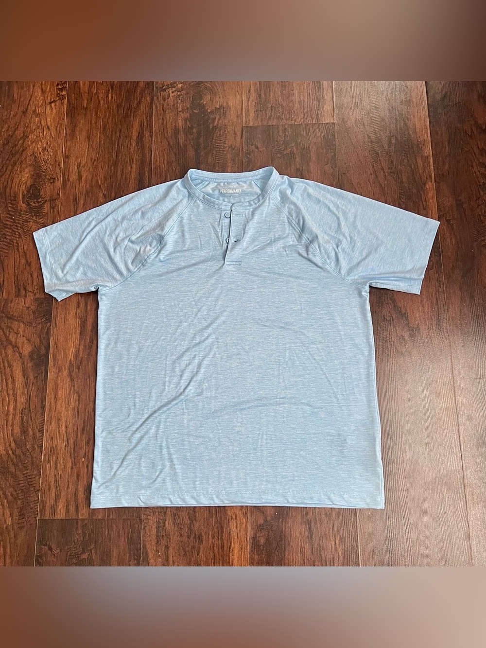 J.Crew Performance Henley Light Blue Men's L Short Sleeve